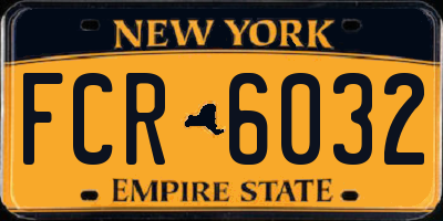NY license plate FCR6032