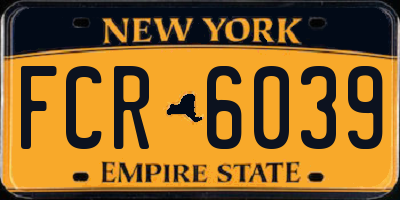 NY license plate FCR6039