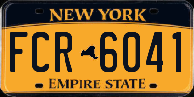 NY license plate FCR6041