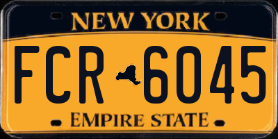 NY license plate FCR6045