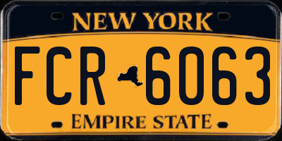 NY license plate FCR6063
