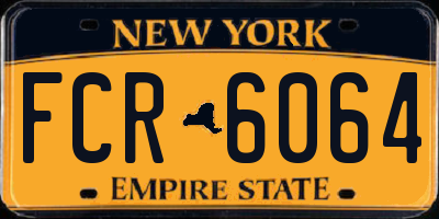 NY license plate FCR6064