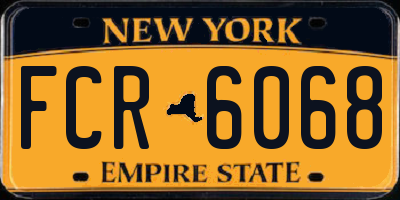NY license plate FCR6068