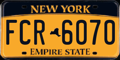 NY license plate FCR6070