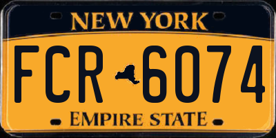 NY license plate FCR6074