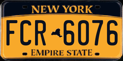 NY license plate FCR6076