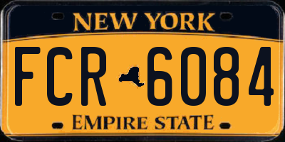 NY license plate FCR6084