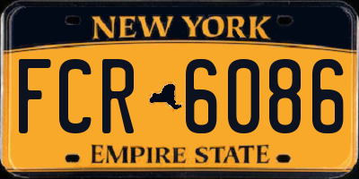 NY license plate FCR6086