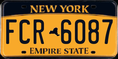 NY license plate FCR6087