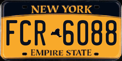 NY license plate FCR6088