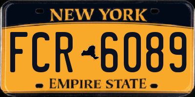 NY license plate FCR6089