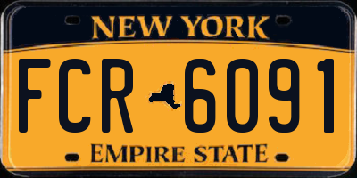 NY license plate FCR6091