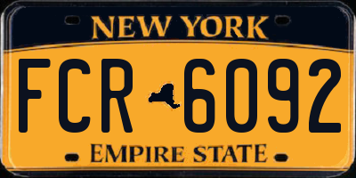 NY license plate FCR6092
