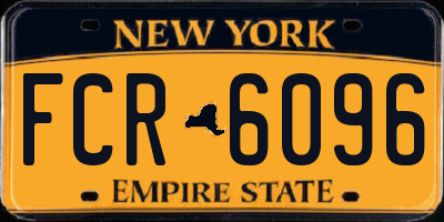 NY license plate FCR6096