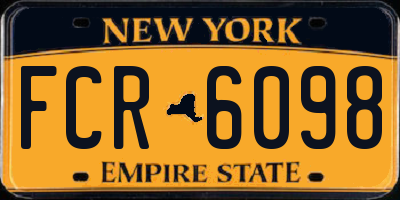 NY license plate FCR6098
