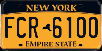 NY license plate FCR6100