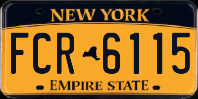 NY license plate FCR6115