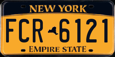 NY license plate FCR6121