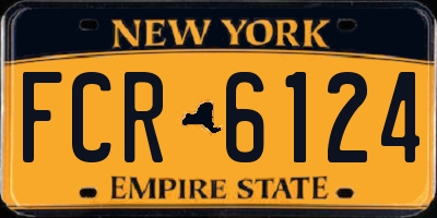 NY license plate FCR6124