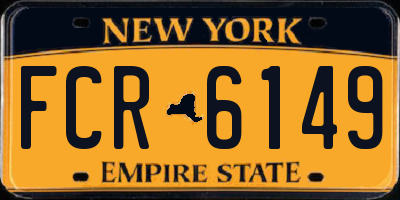 NY license plate FCR6149