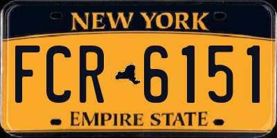 NY license plate FCR6151
