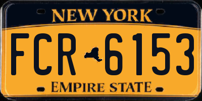 NY license plate FCR6153