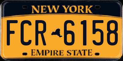 NY license plate FCR6158