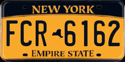 NY license plate FCR6162