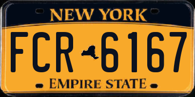 NY license plate FCR6167