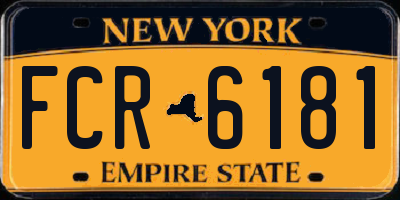 NY license plate FCR6181