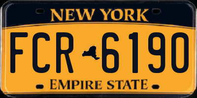 NY license plate FCR6190