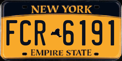 NY license plate FCR6191