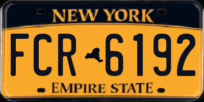 NY license plate FCR6192
