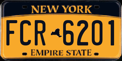 NY license plate FCR6201