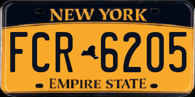 NY license plate FCR6205