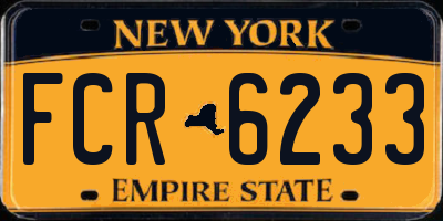 NY license plate FCR6233