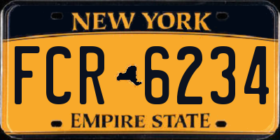 NY license plate FCR6234