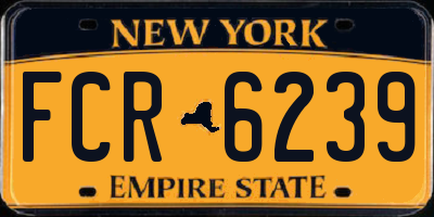 NY license plate FCR6239