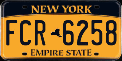 NY license plate FCR6258