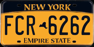 NY license plate FCR6262