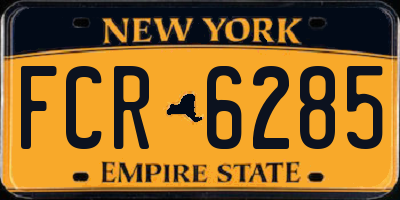 NY license plate FCR6285