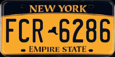 NY license plate FCR6286