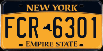 NY license plate FCR6301