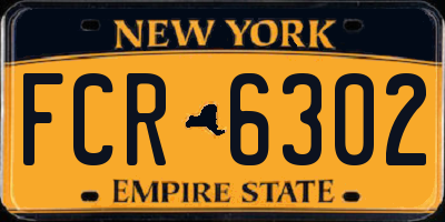 NY license plate FCR6302