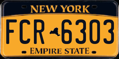 NY license plate FCR6303