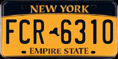 NY license plate FCR6310
