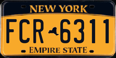NY license plate FCR6311