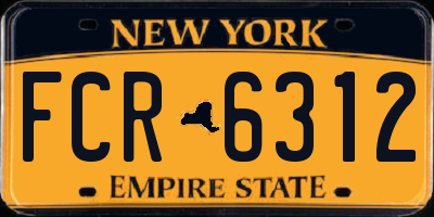 NY license plate FCR6312