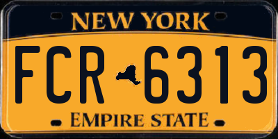 NY license plate FCR6313