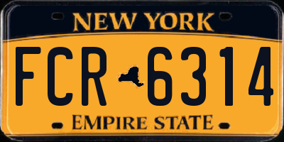 NY license plate FCR6314